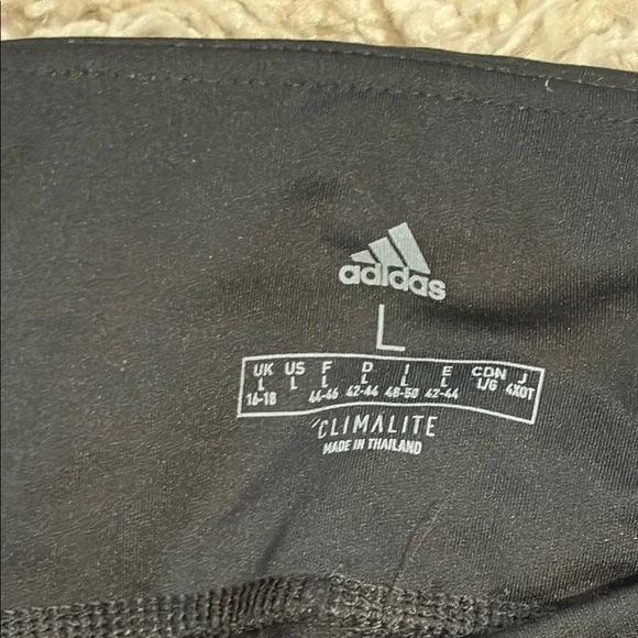 Adidas Black Climawarm Performance Leggings / Tights with rose / floral pattern - Picture 8 of 8